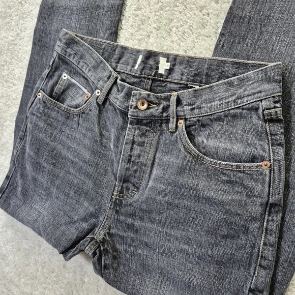 Taylor Stitch Selvedge Jeans Mens 30/34 Faded Black Slim Straight 80s Rock Punk